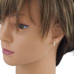 Ohrringe aus 14-karätigem Gold mit drei Kristallen