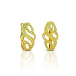 Ohrringe aus 14-karätigem Gold mit Absatzmarke und eingraviertem Muster