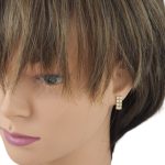 Ohrringe aus 14-karätigem Gold, rechteckig, mit Kristallen