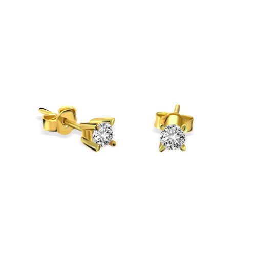 Ohrstecker aus 14-karätigem Gold mit Kristall