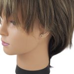 Ohrringe aus 14-karätigem Gold, oval, verziert mit Kristallen