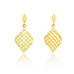 Ohrhänger aus 14-karätigem Gold, geschwungene Raute