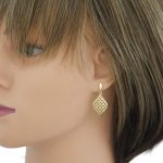 Ohrhänger aus 14-karätigem Gold, geschwungene Raute