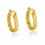 Creolen aus 14-karätigem Gold mit geflochtenem Muster