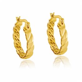 Creolen aus 14-karätigem Gold mit geflochtenem Muster