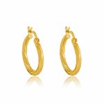 Ohrringe aus 14-karätigem Gold, gedrehter Creolen