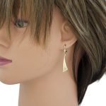 Ohrringe aus 14-karätigem Gold, hängendes Trapez