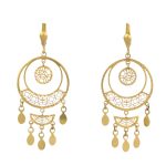 Ohrhänger aus 14-karätigem Gold mit Traumfänger-Motiv