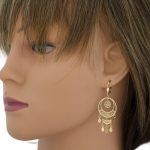 Ohrhänger aus 14-karätigem Gold mit Traumfänger-Motiv