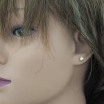 Ohrstecker aus 14-karätigem Gold mit Kristall, Roségold