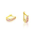 Ohrringe aus 14-karätigem Gold für Kinder, rosa