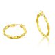 Ohrringe aus 14-karätigem Gold, gedrehter Ring, 3,5 cm
