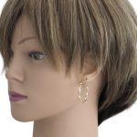 Ohrringe aus 14-karätigem Gold, gedrehter Ring, 3,5 cm