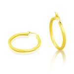 Creolen aus 14-karätigem Gold mit gedrehtem Muster, 30 mm