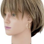 Creolen aus 14-karätigem Gold mit gedrehtem Muster, 30 mm