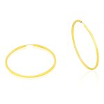 Ohrringe aus 14-karätigem Gold, großer Ring, 48 mm