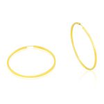 Ohrringe aus 14-karätigem Gold, großer Ring 50 mm