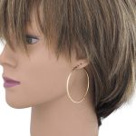 Ohrringe aus 14-karätigem Gold, großer Ring 50 mm