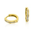 Ohrringe aus 14k Gold mit Kristallen, 12 mm