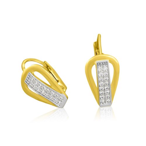 Ohrringe aus 14k Gold mit Kristallen in der Mitte