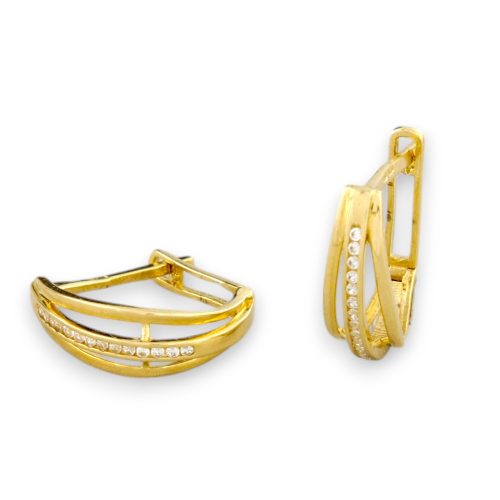 14k Gold Ohrringe im modernen Stil mit Kristallverzierung