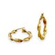 14k Gold Ohrringe im modernen Stil mit Kristallverzierung