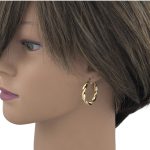 14k Gold Ohrringe im modernen Stil mit Kristallverzierung