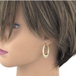 14k Gold Ohrringe im modernen Stil mit Kristallverzierung