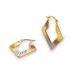 14k Gold Ohrringe im modernen Stil mit Kristallverzierung