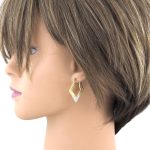 14k Gold Ohrringe im modernen Stil mit Kristallverzierung