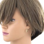 14k Gold Ohrringe im modernen Stil mit Kristallverzierung