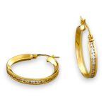 14k Gold Ohrringe im modernen Stil mit Kristallverzierung