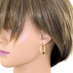 14k Gold Ohrringe im modernen Stil mit Kristallverzierung