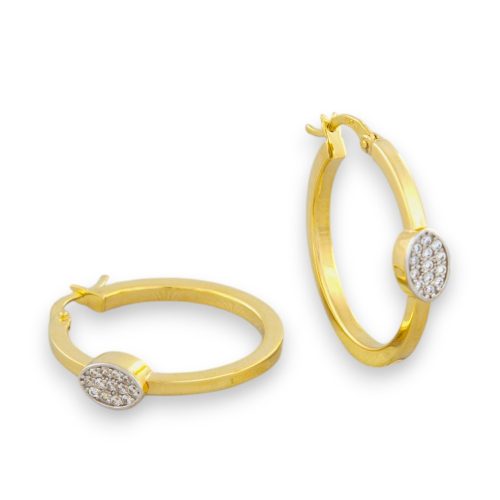 14k Gold Ohrringe im modernen Stil mit Kristallverzierung
