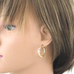 14k Gold Ohrringe im modernen Stil mit Kristallverzierung