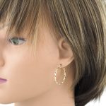 14k Gold Ohrringe im modernen Stil mit Kristallverzierung