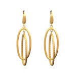 14k Gold Ohrringe im modernen Stil mit Kristallverzierung