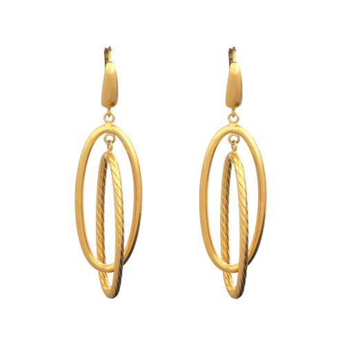 14k Gold Ohrringe im modernen Stil mit Kristallverzierung