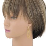 14k Gold Ohrringe im modernen Stil mit Kristallverzierung