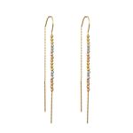 14k Gold Ohrringe im modernen Stil mit Kristallverzierung