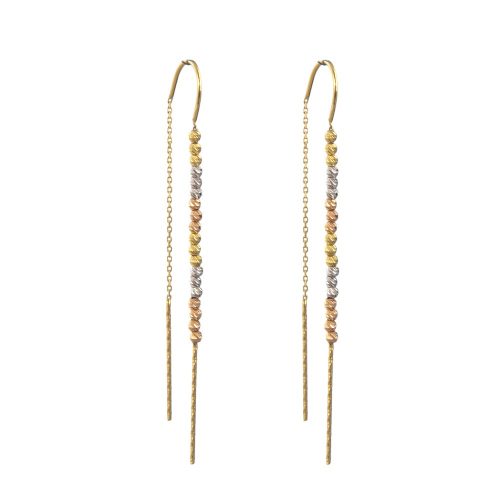 14k Gold Ohrringe im modernen Stil mit Kristallverzierung