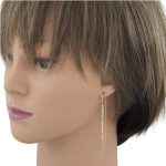 14k Gold Ohrringe im modernen Stil mit Kristallverzierung