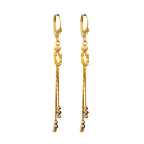 14k Gold Ohrringe im modernen Stil mit Kristallverzierung