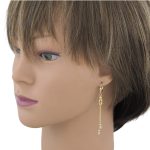 14k Gold Ohrringe im modernen Stil mit Kristallverzierung