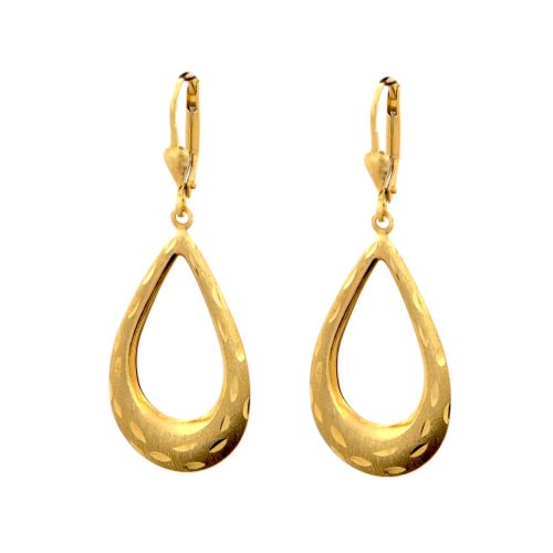 14k Gold Ohrringe im modernen Stil mit Kristallverzierung