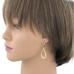 14k Gold Ohrringe im modernen Stil mit Kristallverzierung