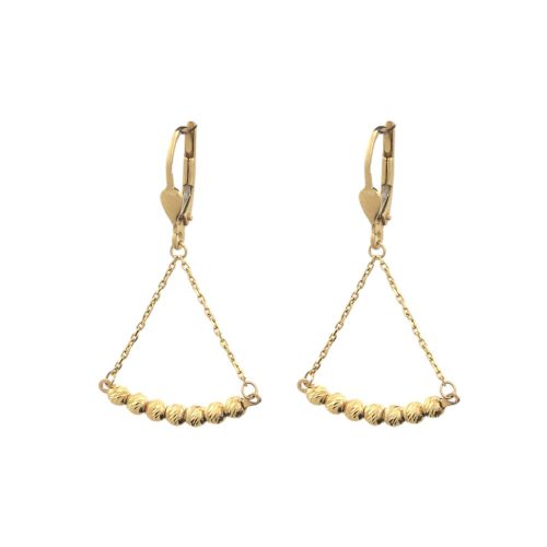 14k Gold Ohrringe im modernen Stil mit Kristallverzierung