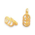 14k Gold Ohrringe im modernen Stil mit Kristallverzierung