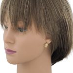 14k Gold Ohrringe im modernen Stil mit Kristallverzierung