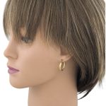 14k Gold Ohrringe im modernen Stil mit Kristallverzierung